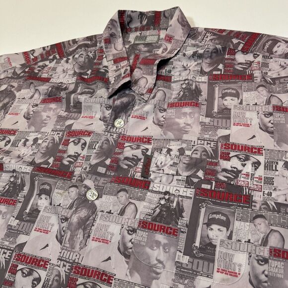 Enyce The Source Magazine Shirt Adult 3XL Y2K AOP Button Up Tupac Biggie Snoop - Picture 4 of 14